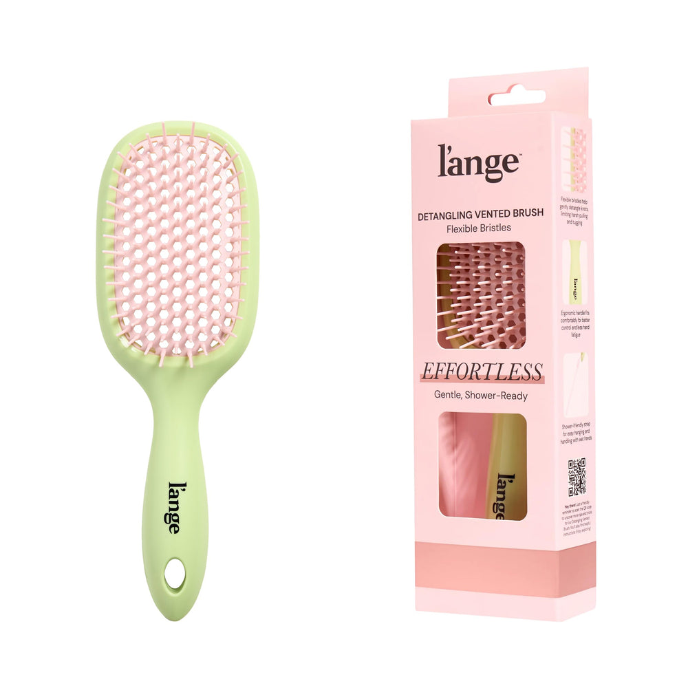 L'ANGE HAIR Detangling Vented Brush used in shower for gentle wet-hair detangling and knot-free glide.