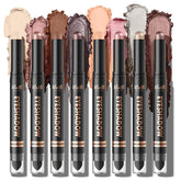 Langmanni 8Colors dual-ended eyeshadow set, closed, compact storage for on-the-go makeup.