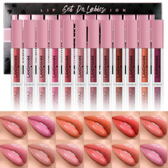 LANGMANNI brillo labial tono rosado claro, color duradero para uso diario.