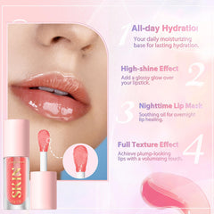 LANGMANNI Moisturizing Lip Oil strawberry smooth, quick-absorbing texture.