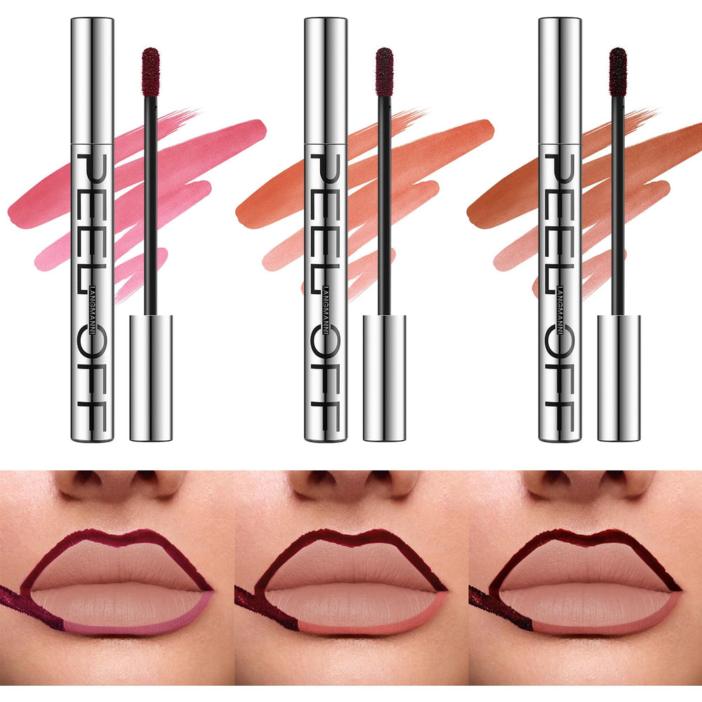 LANGMANNI Nude Pink lip liner swatch shows rich color and a durable matte finish.