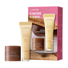 LANEIGE S’more Kisses Set: mascarilla labial chocolate, hidratación nocturna intensa para labios.