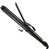 Lanvier extra long barrel curling iron shapes long hair with smooth curls.