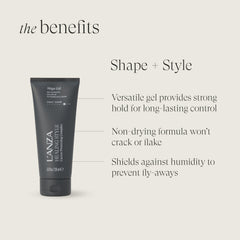 Sleek, defined hair with Mega Gel offers a smooth, touchable finish.