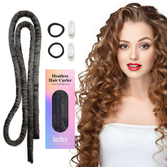 Lanzhire No Heat Overnight Curl Headband in black for gentle overnight styling.