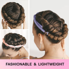 Lanzhire overnight curls headband showing flexible wrap design