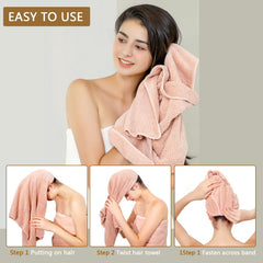 Laojbaba long-hair wrap on head, secure twist for hands-free routine