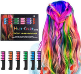 LAWOHO hair chalk comb with 6 colors for vibrant, temporary color on light and dark hair