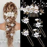Broches LAPOHI para boda con flores y cristal, brillo duradero.