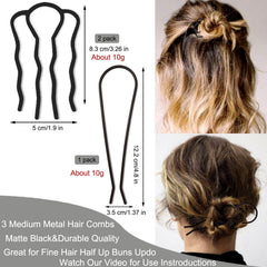 LAPOHI durable alloy pins hold medium to long hair without slipping.