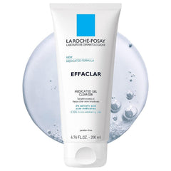 La Roche-Posay Effaclar Medicated Gel Cleanser bottle with 2% salicylic acid for oil control.