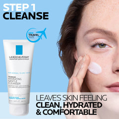 La Roche-Posay Toleriane Hydrating Cleanser travel-size bottle for gentle cleansing