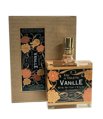 L'Aromarine Outremer Vanille EDT bottle with Art Nouveau filigree, ideal for refined fragrance collections.