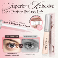 LASHVIEW lash lift solution bottle close-up showing easy-to-apply formula.