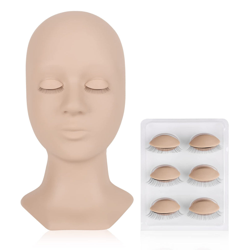 LASHVIEW lash mannequin head with soft-touch silicone skin for realistic training