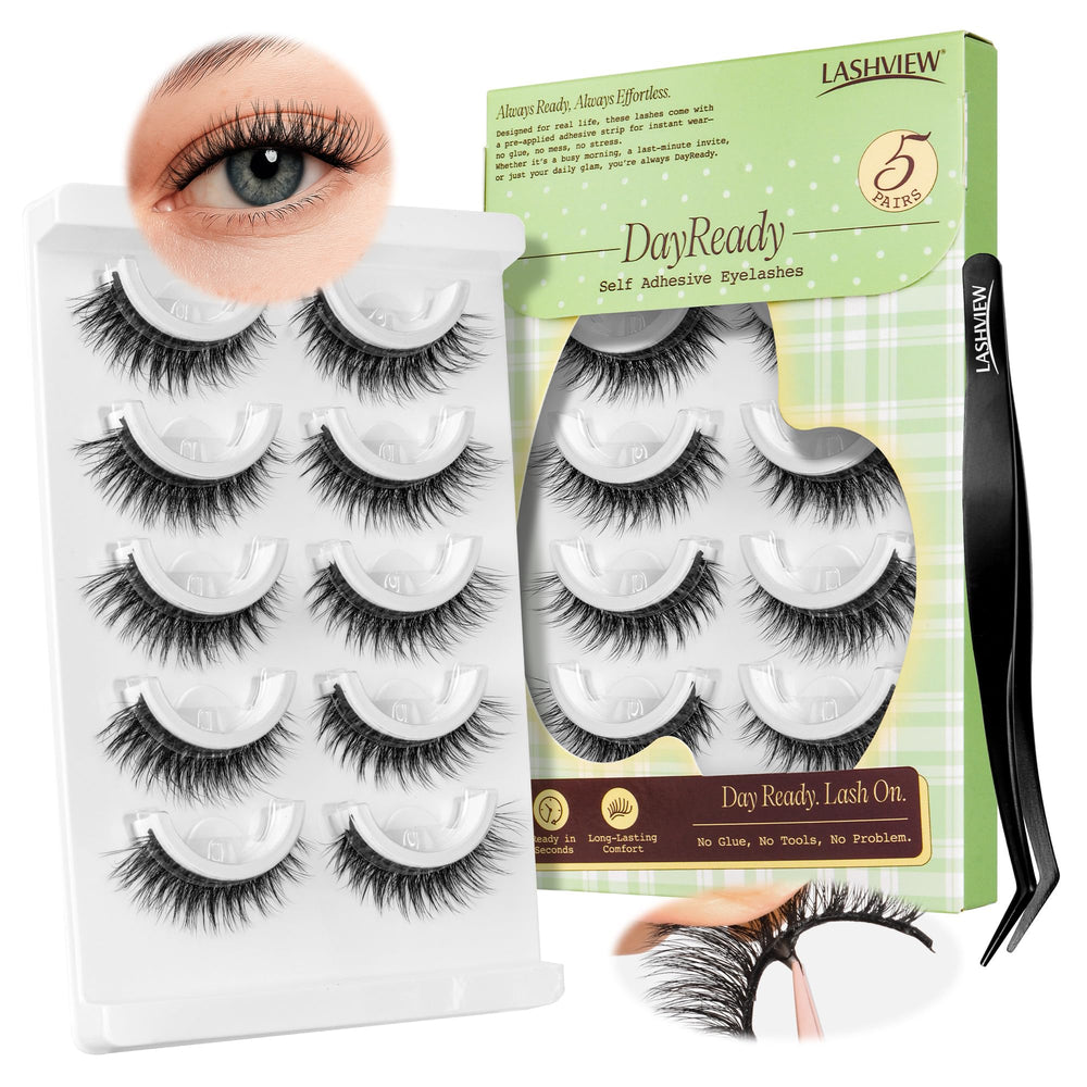 LASHVIEW pre glued self adhesive lashes for quick on the go glamour