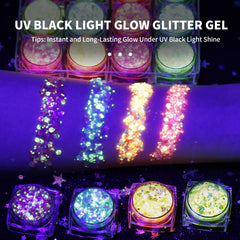 LATIBELL glow glitter on eyelids creates radiant shimmer under lights