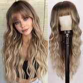 Lativ Blonde Wig with Bangs, 26inch, natural daily wear and event-ready style.