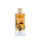 Lattafa Ameer Al Oud Intense bottle front view highlights warm amber tones.