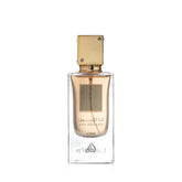 Lattafa Ana Abiyedh Poudrée bottle close-up for sophisticated evening wear.