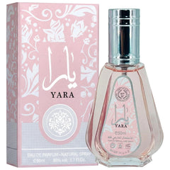 Lattafa Ard Al Zafaran Yara gourmand-tropical notes delivering a warm, inviting scent.