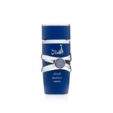 Lattafa Asad Zanzibar bottle close-up highlighting spicy notes and coconut hints for everyday wear