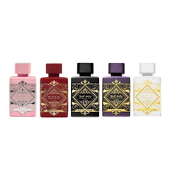 Lattafa Bade’e Al Oud Amethyst bottle featuring bold oud-influenced notes for special occasions.