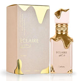 Lattafa Eclaire bottle front for everyday elegance.