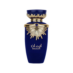 Lattafa Emaan bottle front view for daily unisex wear.