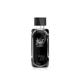 Lattafa Hayaati bottle front view, premium woody aroma for daily wear.