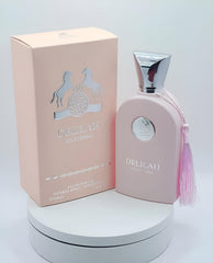 Lattafa Maison Alhambra Delilah box packaging with refined branding.