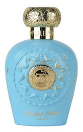 Lattafa Opulent Dubai bottle front view, a bold unisex fragrance for day and night wear.