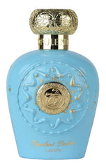 Lattafa Opulent Dubai bottle front view, a bold unisex fragrance for day and night wear.