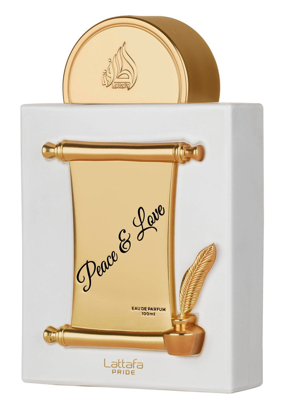 Lattafa Pride Peace & Love bottle front view, a versatile unisex fragrance for everyday wear.