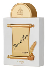 Lattafa Pride Peace & Love bottle front view, a versatile unisex fragrance for everyday wear.
