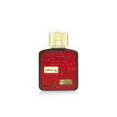 Lattafa Ramz Gold bottle front view, elegant packaging for evening wear.