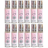 Lattafa Yara roll-on bottle showing sleek design for easy on-the-go fragrance.