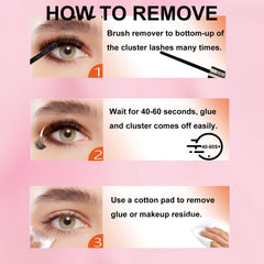 LAUBESS Lash Remover applied at lash roots enables quick, controlled removal