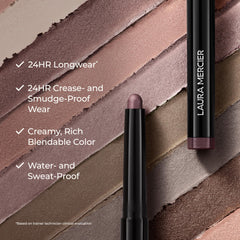 Laura Mercier Caviar Stick Amethyst blended on eyelid for seamless shade.