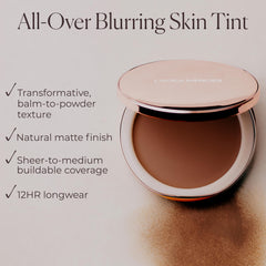 Laura Mercier tinted blur balm face application reveals smooth skin with minimized pores.