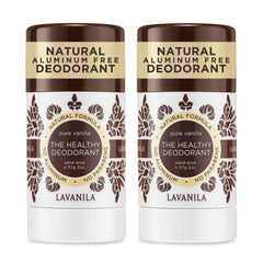 Lavanila Pure Vanilla Deodorant 2-pack front view for everyday freshness