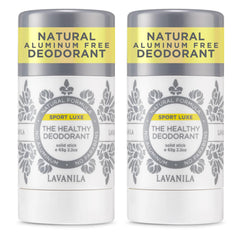Lavanila Sport Luxe deodorant stick front showing aluminum-free freshness.