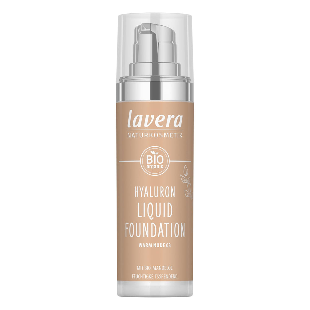 Lavera fundación hialuronico líquida en bote para un acabado natural y ligero.