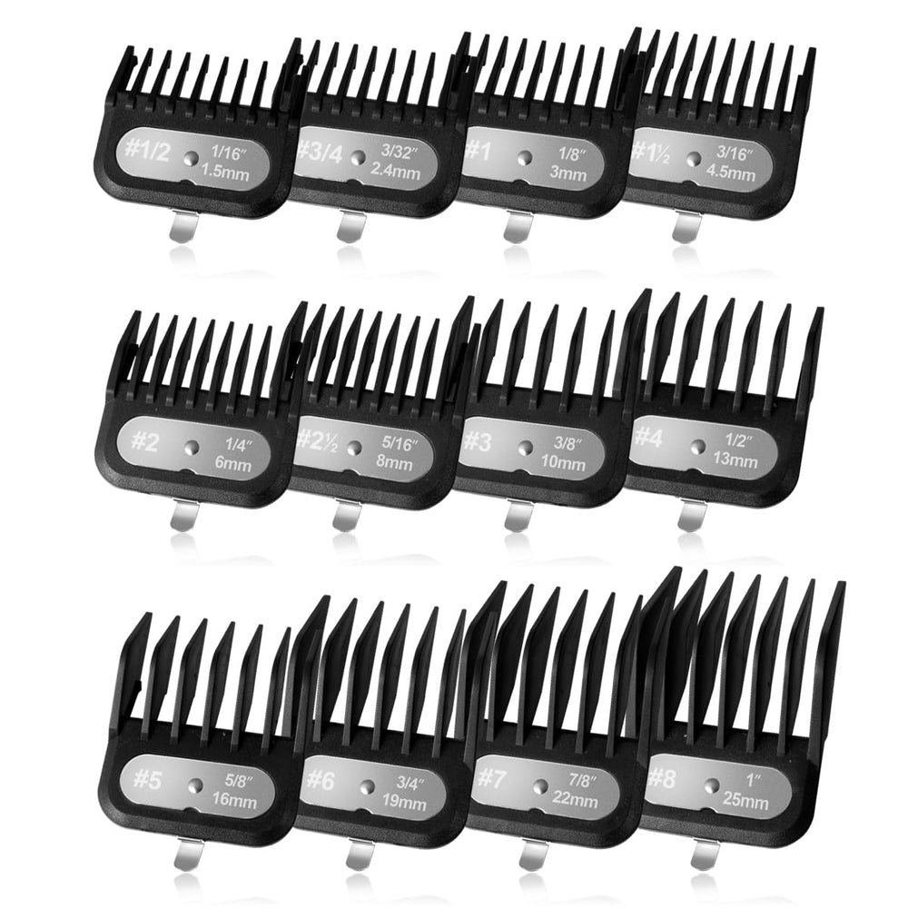 Lavest clipper guards 12-piece set front view for versatile fades