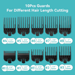 LAVEST black 10-pack of clipper guards for quick guard changes.
