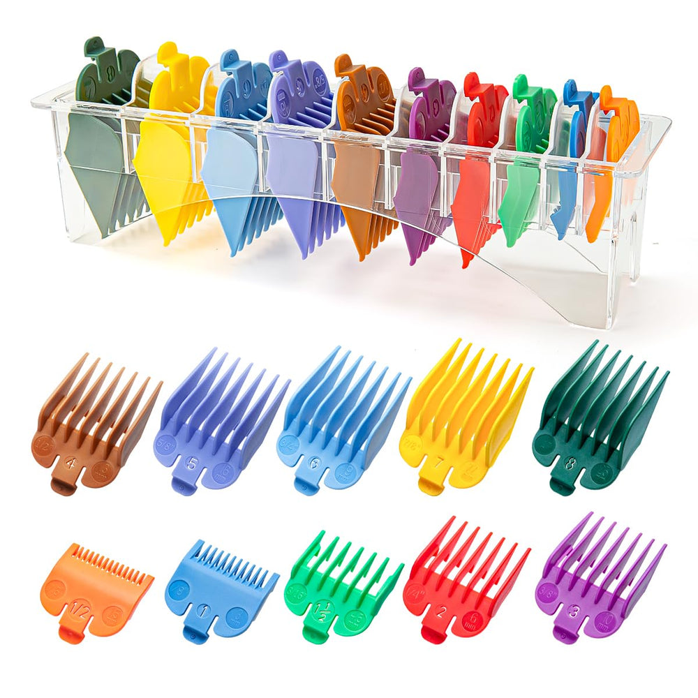 Lavest clipper guards color coded close up showing durable nylon design for precise length selection