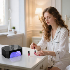 Lavinda 54W lamp with LCD display showing precise timing