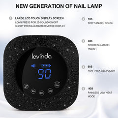 Lavinda UV LED Nail Lamp dual light source for even curing