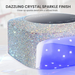 Lavinda UV LED Nail Lamp side view demonstrates slim profile for storage.
