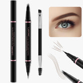 LAVONE delineador cejas 2 en 1 con punta micro para acabado natural y duradero.